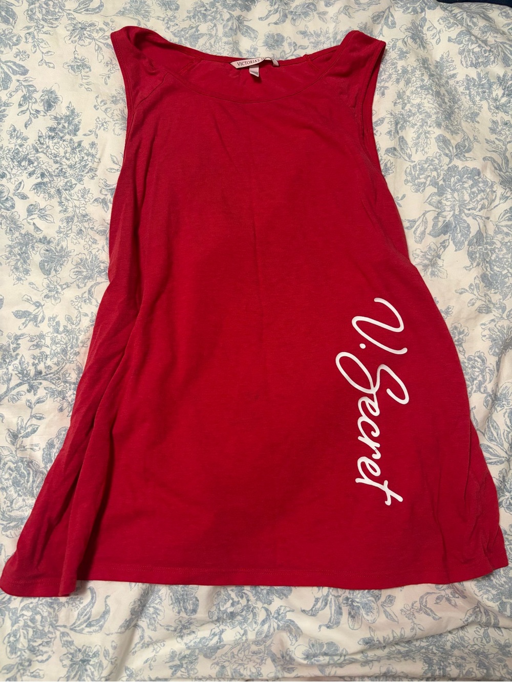 Y2K Victoria's Secret Red Cotton Tank Top
